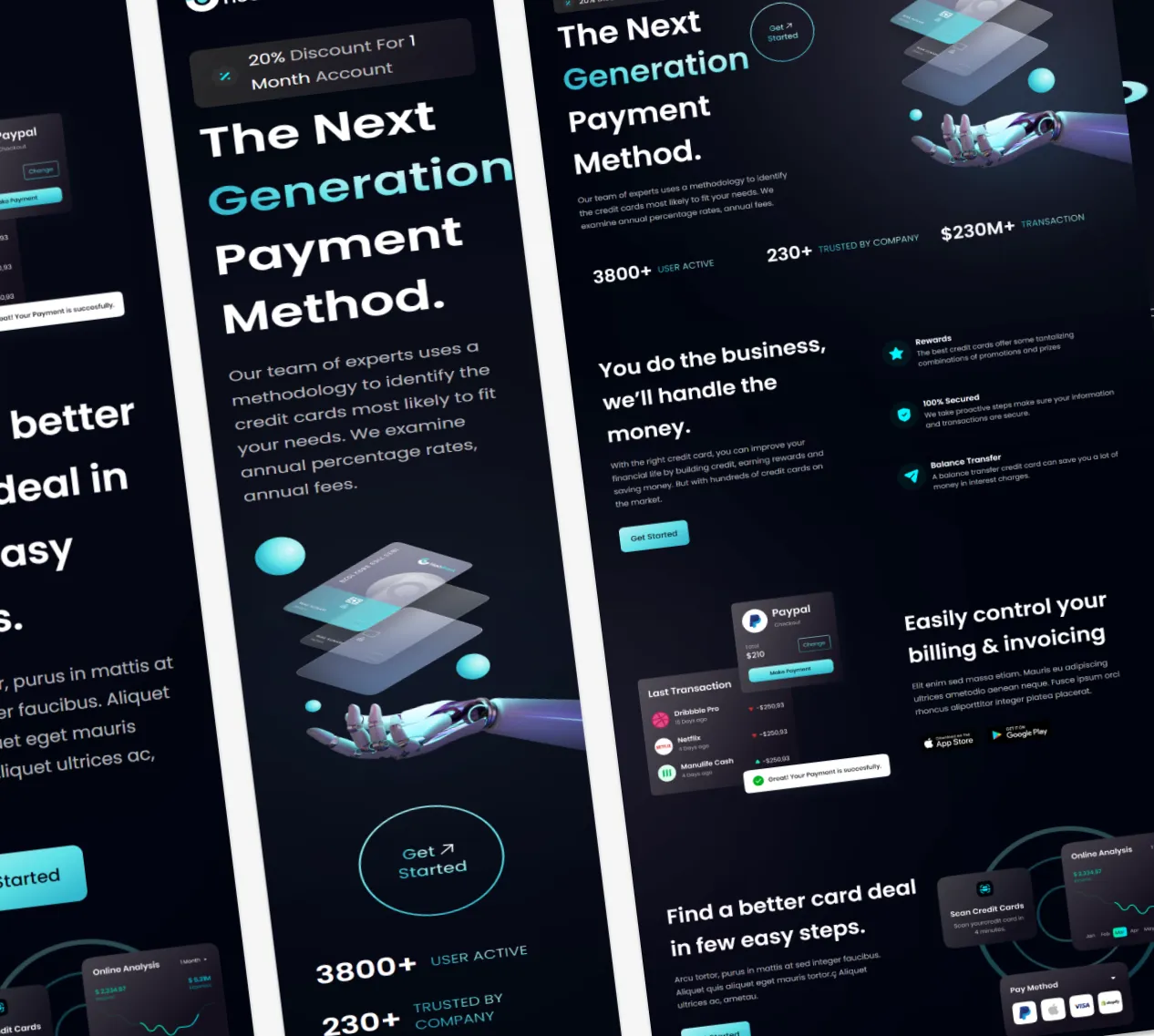 Responsive screens HooBank